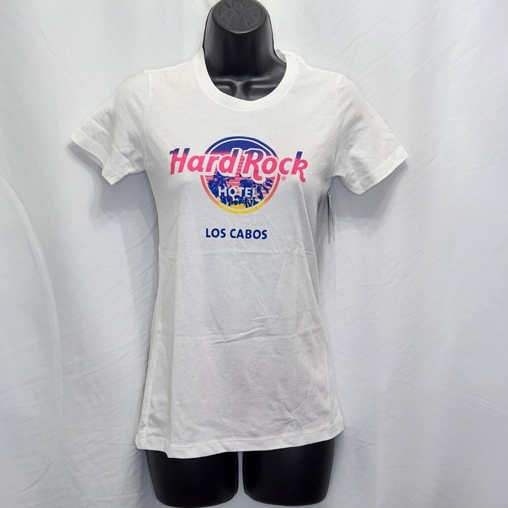 NEW Hard Rock Hotel Los Cabos T Shirt Womens XS White Short Sleeve Top Tee HH02